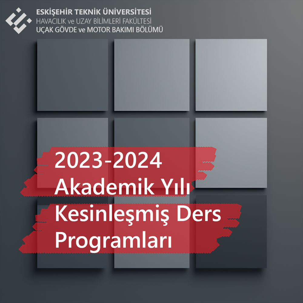 2023-2024 Akademik Yılı Kesinleşmiş Ders Programları
